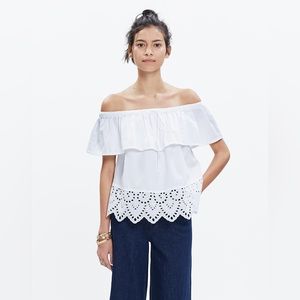 Madewell Eyelet Balcony Off-the-Shoulder Top